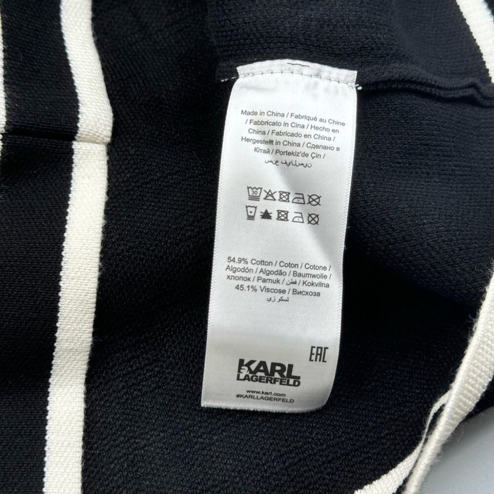 🆕KARL LAGERFELD🧿 NWT Classic Knit Dress with Embroidered Monogram, Black, Sz S - Picture 11 of 16